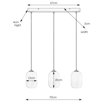 Markslöjd 108563 - Hanglamp aan een koord CAVA 3xE14/40W/230V