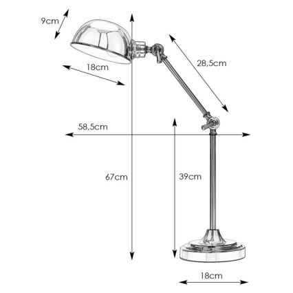 Markslöjd 108583 - Tafellamp PORTLAND 1xE27/40W/230V glanzend chroom