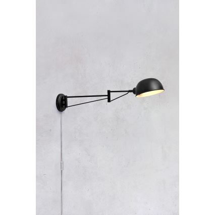 Markslöjd 108587 - Wandlamp PORTLAND 1xE27/40W/230V zwart