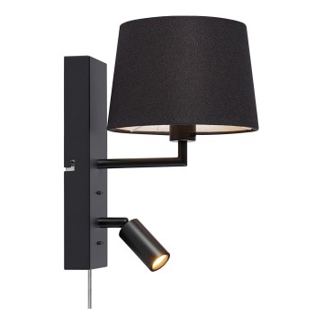 Markslöjd 108595 - COMO LED-wandlamp met USB, 1x E14/40W/230V + geïntegreerde LED 3W, zwart