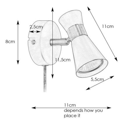 Markslöjd 108627- Wandspot FOLIE 1xGU10/7W/230V wit/mat chroom