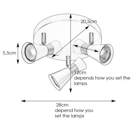 Markslöjd 108628 - Spot FOLIE 3xGU10/7W/230V wit/mat chroom