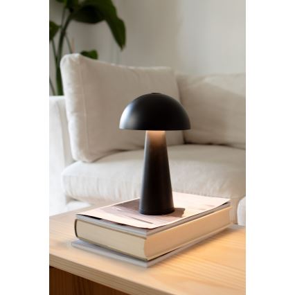 Markslöjd 108655 - Dimbare oplaadbare LED-tafellamp FUNGI LED/1,5W/5V 2000 mAh IP44 zwart