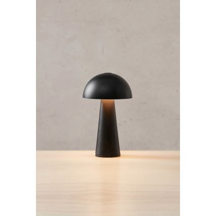 Markslöjd 108655 - Dimbare oplaadbare LED-tafellamp FUNGI LED/1,5W/5V 2000 mAh IP44 zwart