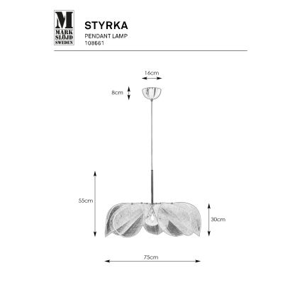 Markslöjd 108661 - Hanglamp aan een koord STYRKA 1xE27/40W/230V diameter 75 cm beige