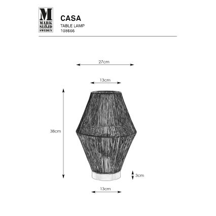 Markslöjd 108666 - Tafellamp CASA 1xE27/40W/230V zwart
