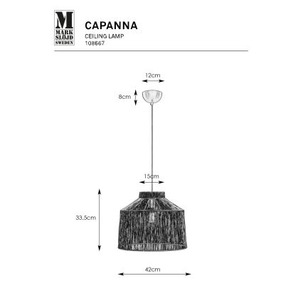 Markslöjd 108667 - Hanglamp aan een koord CAPANNA 1xE27/40W/230V messing