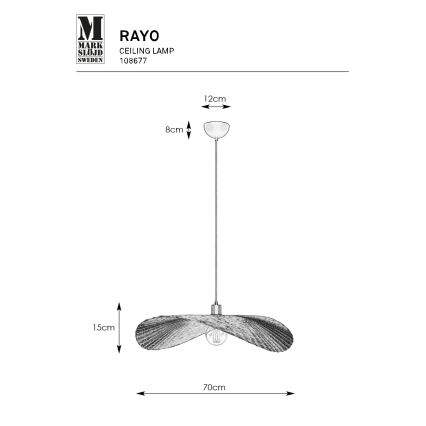 Markslöjd 108677 - Hanglamp aan een koord RAYO 1xE27/40W/230V beige/bamboe