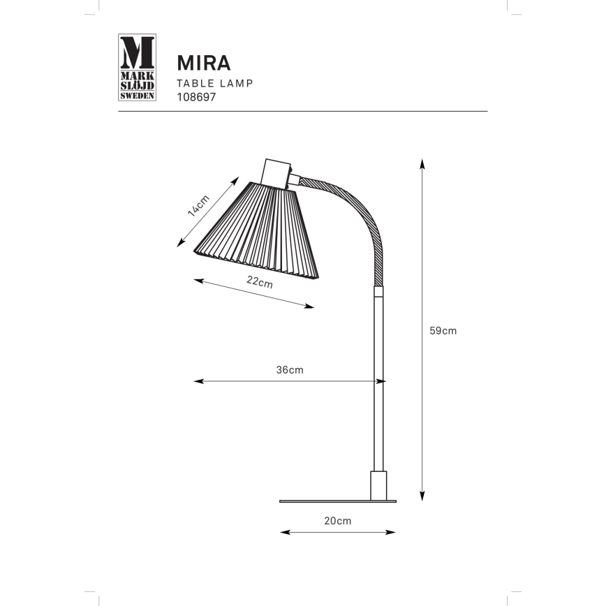 Markslöjd 108697 - Tafellamp MIRA 1xE14/40W/230V zwart/wit