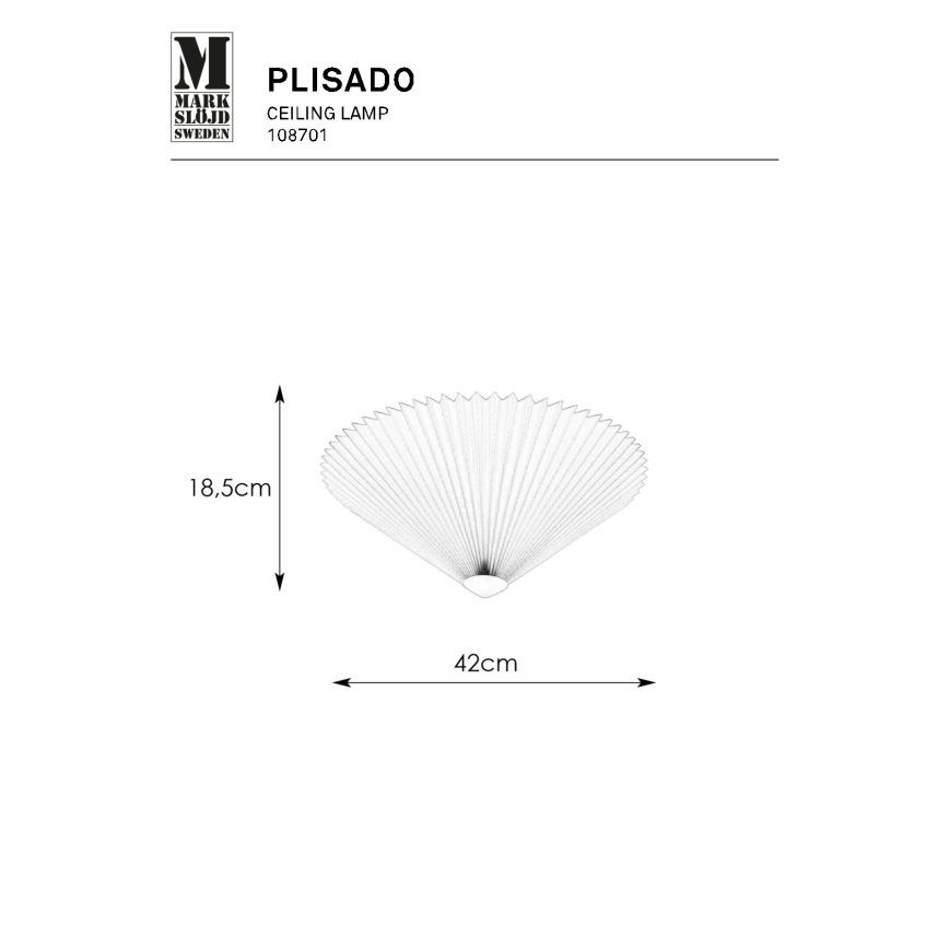 Markslöjd 108701 - Plafondlamp PLISADO 3xE14/40W/230V diameter 42 cm wit