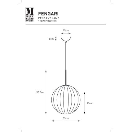 Markslöjd 108762 - Hanglamp aan een koord FENGARI 1xE14/40W/230V zwart