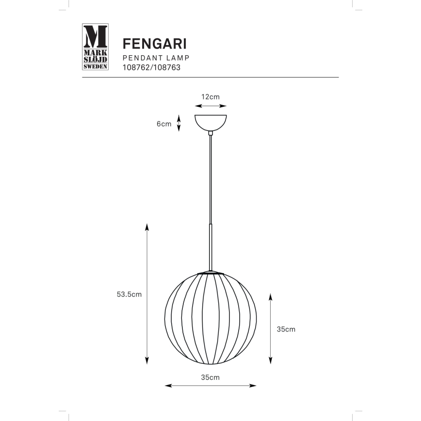 Markslöjd 108763 - Hanglamp aan een koord FENGARI 1xE14/40W/230V beige