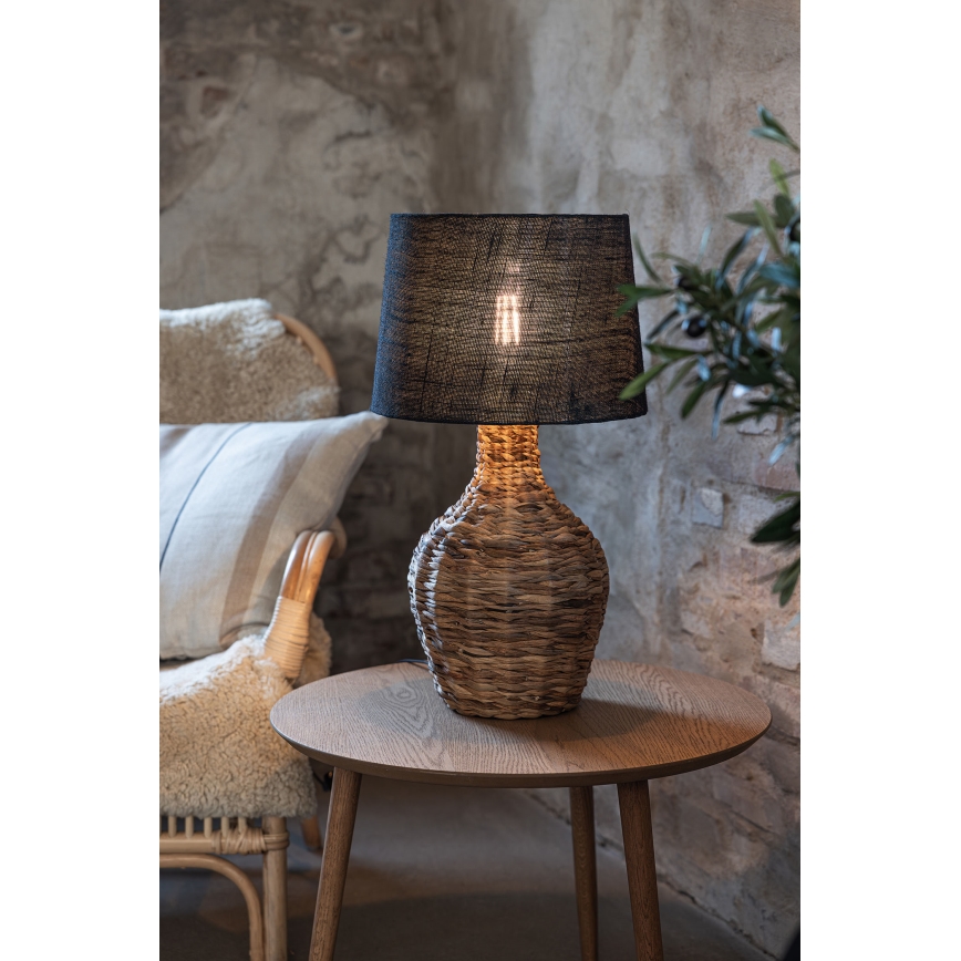 Markslöjd 108770 - Tafellamp PAGLIA 1xE27/40W/230V zwart/rotan