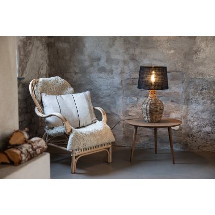 Markslöjd 108770 - Tafellamp PAGLIA 1xE27/40W/230V zwart/rotan