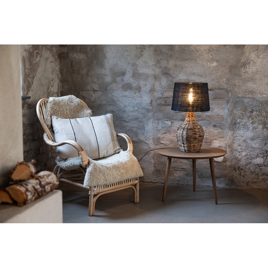 Markslöjd 108770 - Tafellamp PAGLIA 1xE27/40W/230V zwart/rotan