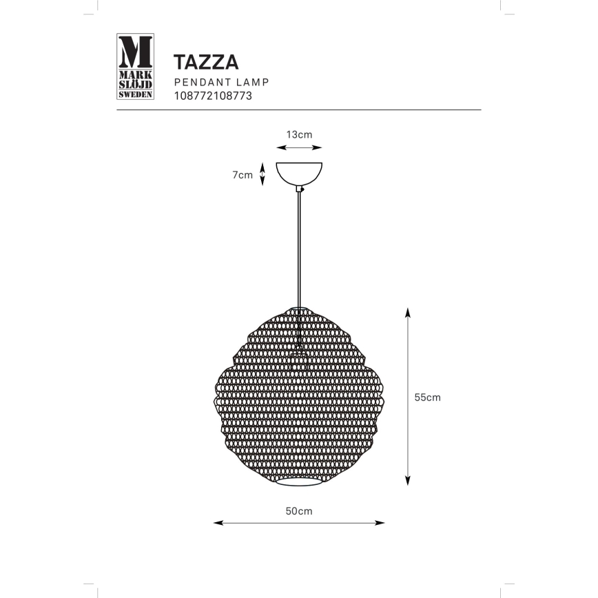 Markslöjd 108773 - Hanglamp aan een koord TAZZA 1xE27/40W/230V goud