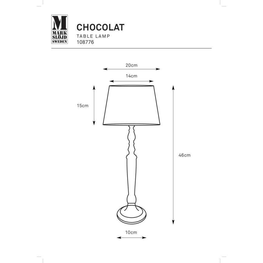 Markslöjd 108776 - Tafellamp CHOCOLAT 1xE27/40W/230V bruin/beige