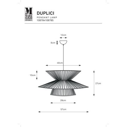 Markslöjd 108784 - Hanglamp aan een koord DUPLICI 1xE27/40W/230V zwart/bamboe