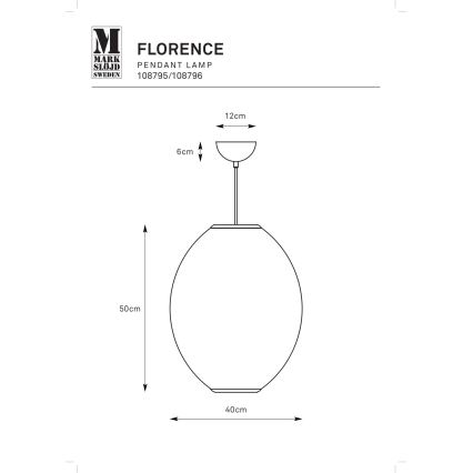 Markslöjd 108795 - Hanglamp aan een koord FLORENCE 1xE27/40W/230V zwart