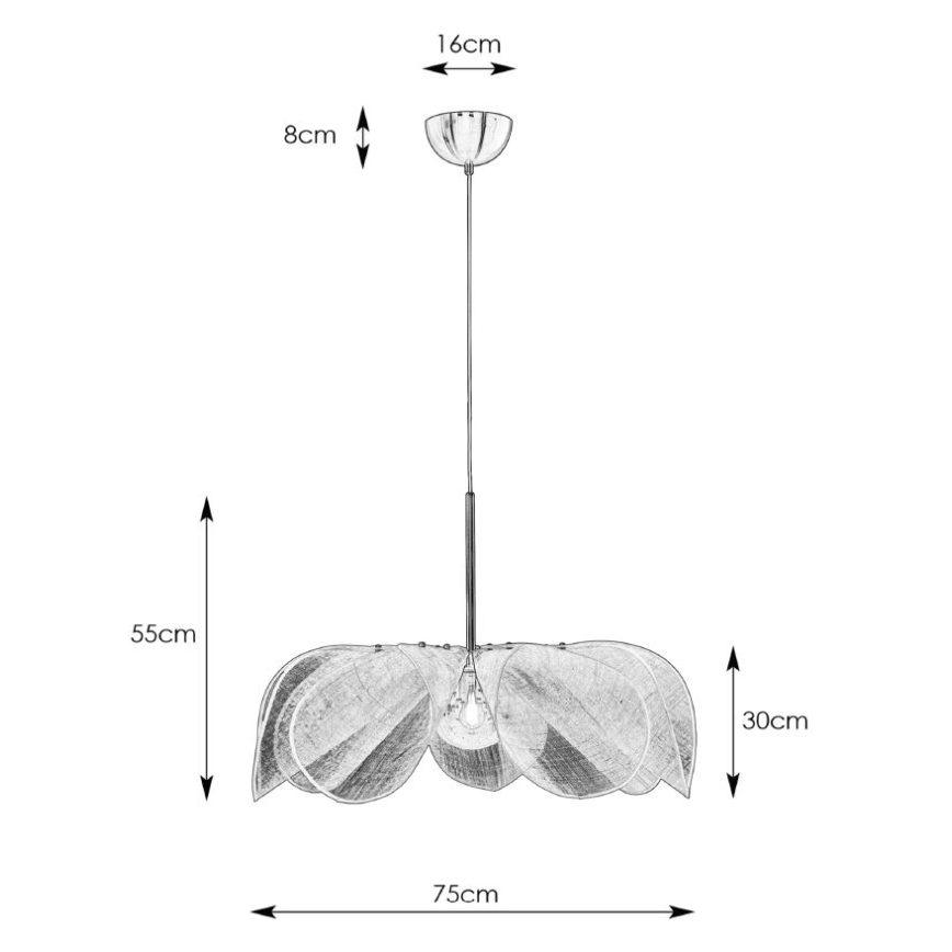 Markslöjd 108818 - Hanglamp aan een koord STYRKA 1xE27/40W/230V diameter 75 cm wit