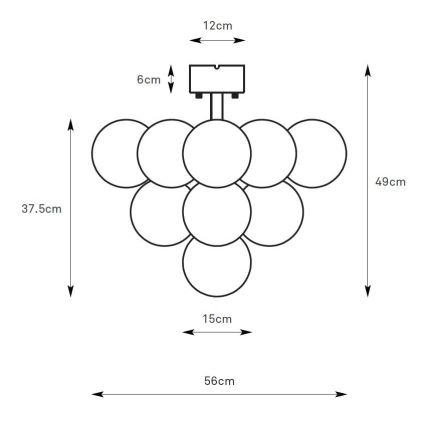 Markslöjd 108845 - Plafondkroonluchter MERLOT, 13x G9/18W/230V, Ø 56 cm, zwart/gerookt glas
