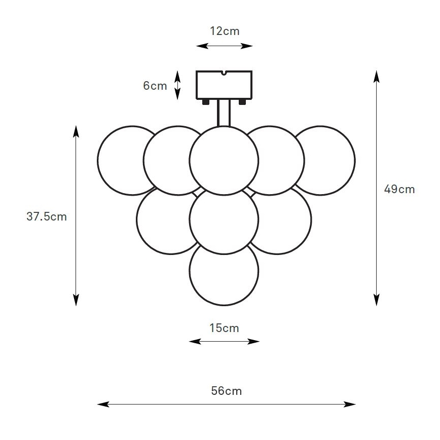 Markslöjd 108845 - Plafondkroonluchter MERLOT, 13x G9/18W/230V, Ø 56 cm, zwart/gerookt glas