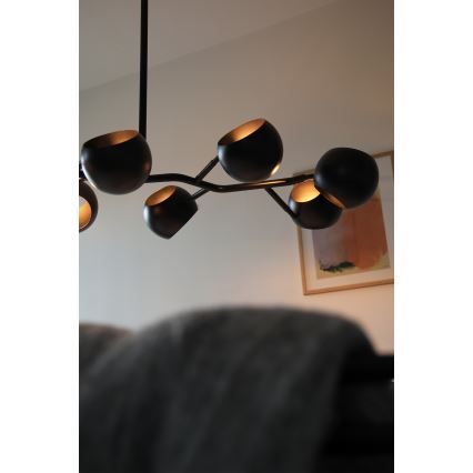 Markslöjd 108852 - Hanglamp met vaste pendel EDGAR 8xE14/40W/230V zwart