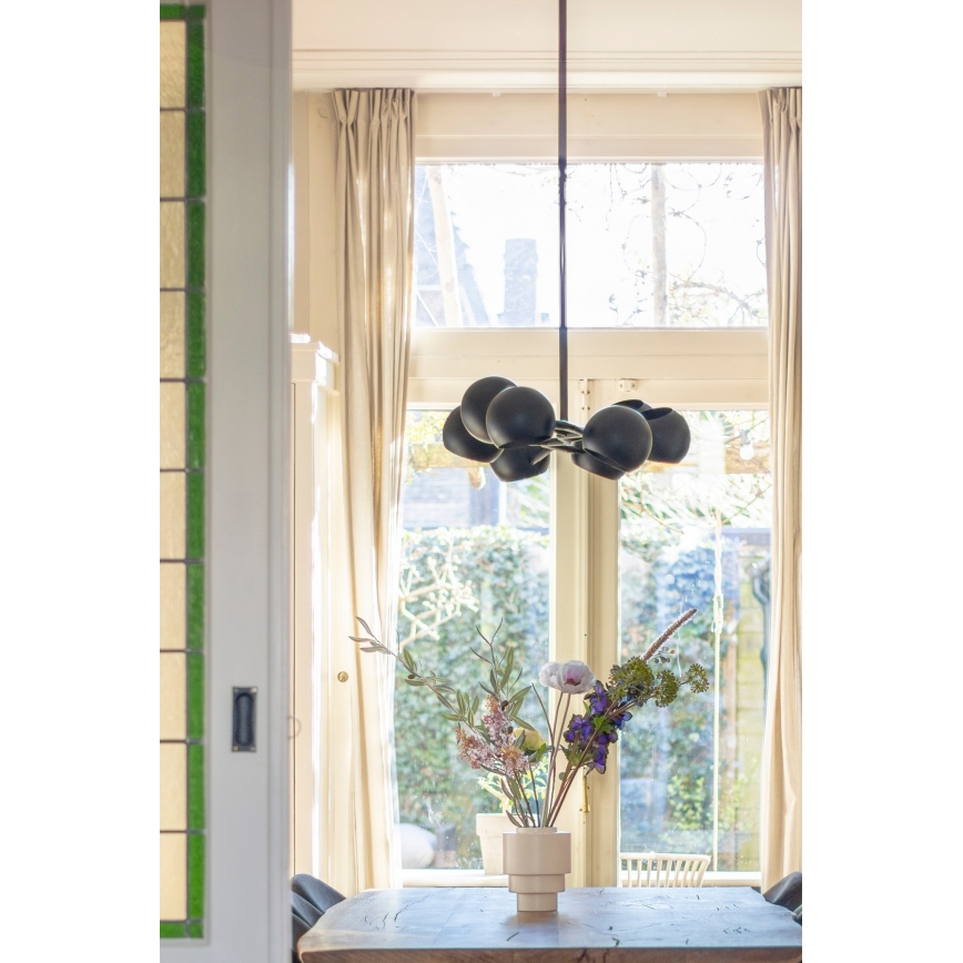 Markslöjd 108852 - Hanglamp met vaste pendel EDGAR 8xE14/40W/230V zwart