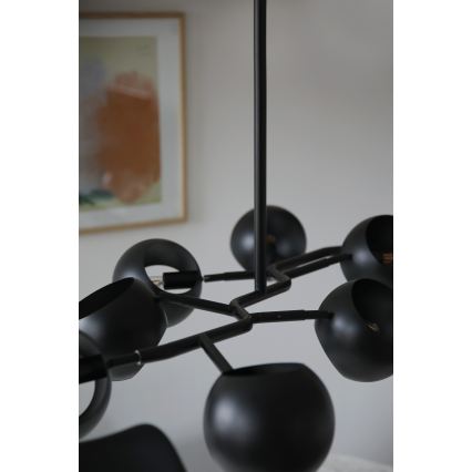 Markslöjd 108852 - Hanglamp met vaste pendel EDGAR 8xE14/40W/230V zwart