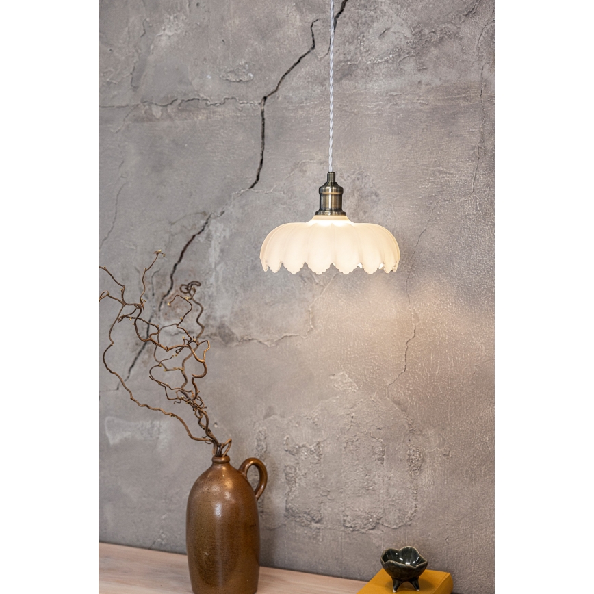 Markslöjd 108857 - Hanglamp aan een koord KURAGE 1xE27/40W/230V messing/wit