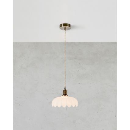 Markslöjd 108857 - Hanglamp aan een koord KURAGE 1xE27/40W/230V messing/wit