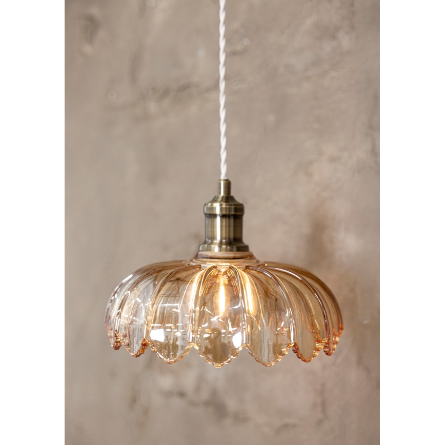 Markslöjd 108858 - Hanglamp aan een koord KURAGE 1xE27/40W/230V messing/gerookt beige