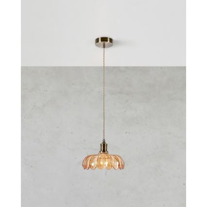 Markslöjd 108858 - Hanglamp aan een koord KURAGE 1xE27/40W/230V messing/gerookt beige