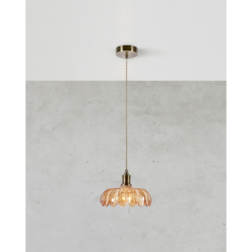 Markslöjd 108858 - Hanglamp aan een koord KURAGE 1xE27/40W/230V messing/gerookt beige