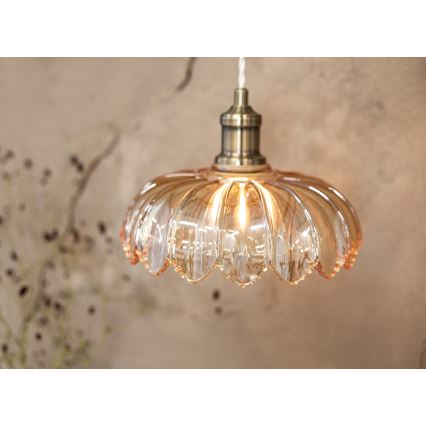 Markslöjd 108858 - Hanglamp aan een koord KURAGE 1xE27/40W/230V messing/gerookt beige