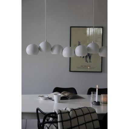 Markslöjd 108859 - Hanglamp aan een koord CUPOLO 7xE14/40W/230V wit