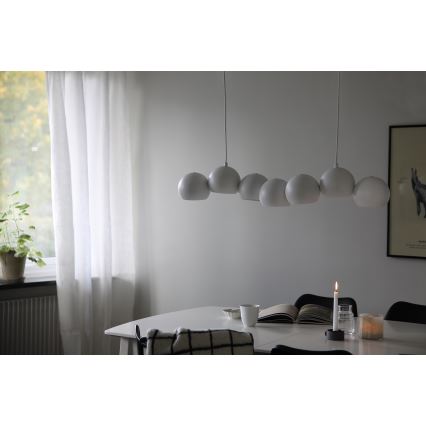 Markslöjd 108859 - Hanglamp aan een koord CUPOLO 7xE14/40W/230V wit