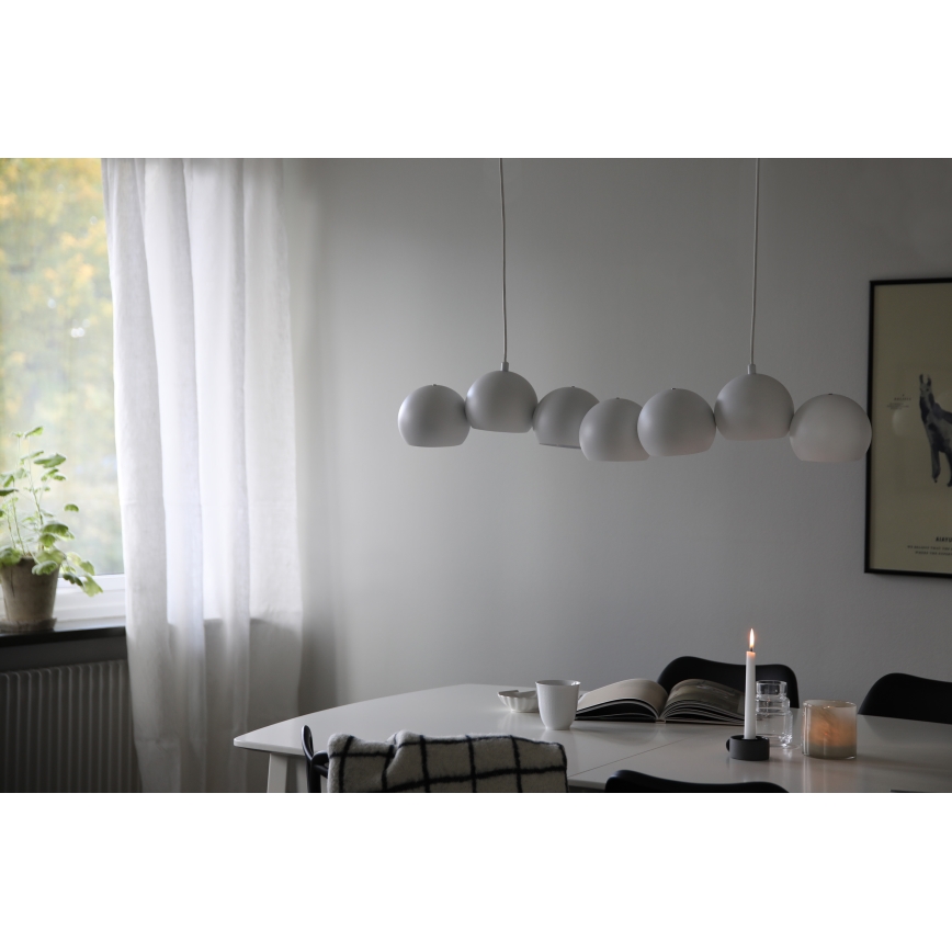 Markslöjd 108859 - Hanglamp aan een koord CUPOLO 7xE14/40W/230V wit