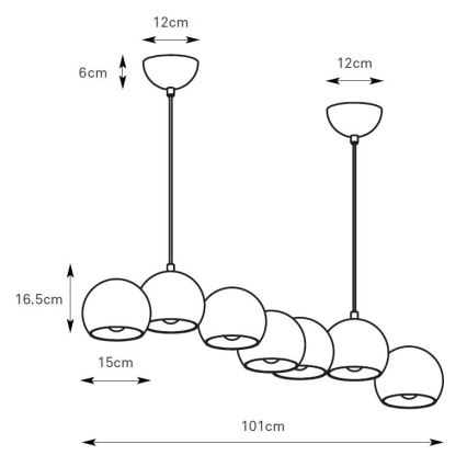 Markslöjd 108859 - Hanglamp aan een koord CUPOLO 7xE14/40W/230V wit