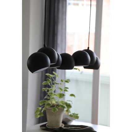 Markslöjd 108860 - Hanglamp aan een koord CUPOLO 7xE14/40W/230V zwart