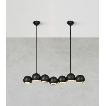 Markslöjd 108860 - Hanglamp aan een koord CUPOLO 7xE14/40W/230V zwart