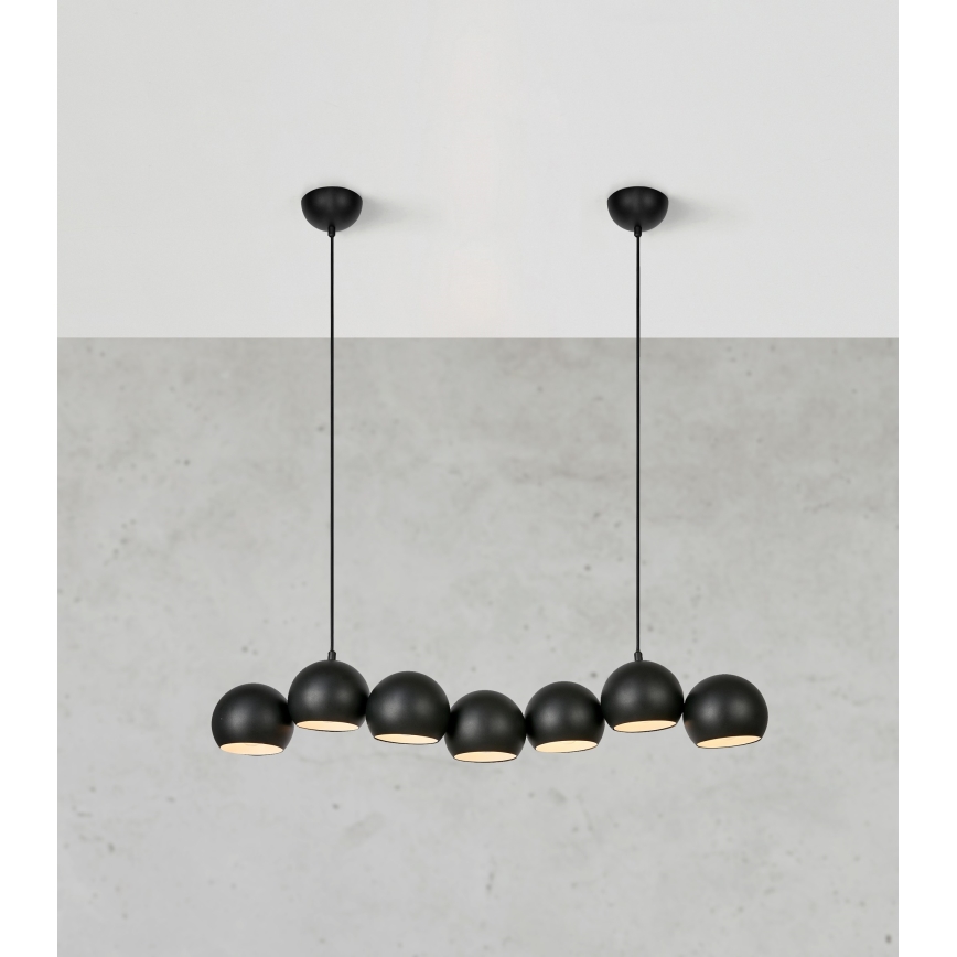 Markslöjd 108860 - Hanglamp aan een koord CUPOLO 7xE14/40W/230V zwart
