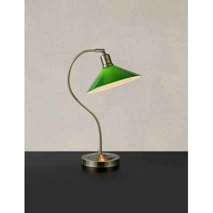 Markslöjd 108864 - Tafellamp VELA 1xE27/40W/230V messing/groen