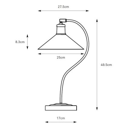 Markslöjd 108864 - Tafellamp VELA 1xE27/40W/230V messing/groen