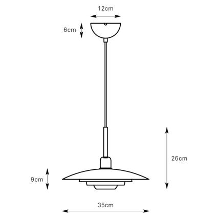 Markslöjd 108874 - Hanglamp aan snoer PINY 1xE27/60W/230V Ø 35 cm wit
