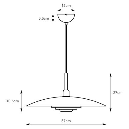 Markslöjd 108876 - Hanglamp aan kabel PINY 1x E27/60W/230V, Ø 57 cm, wit