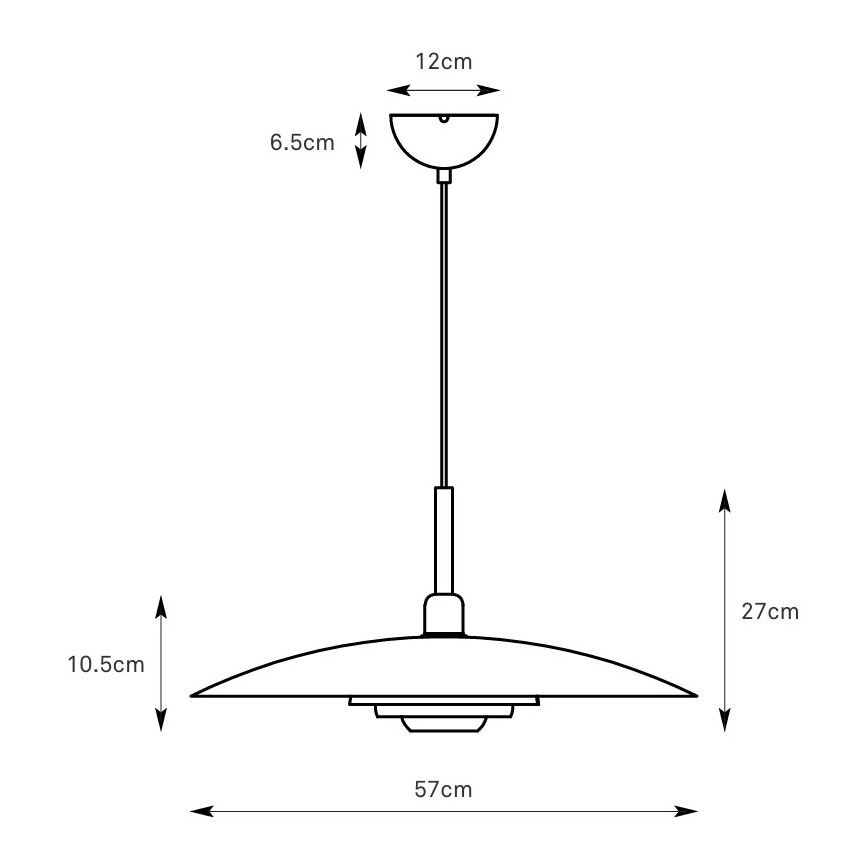 Markslöjd 108876 - Hanglamp aan kabel PINY 1x E27/60W/230V, Ø 57 cm, wit
