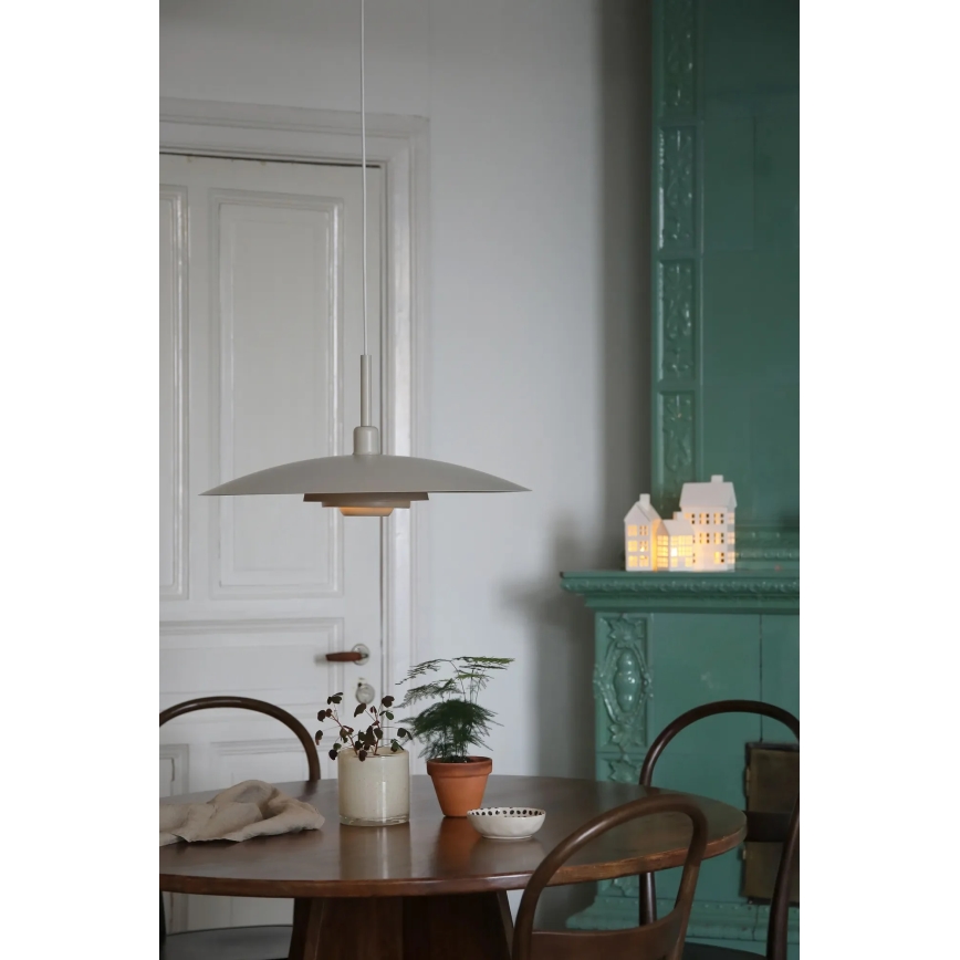 Markslöjd 108877 - Hanglamp aan kabel PINY 1xE27/60W/230V Ø 57 cm beige