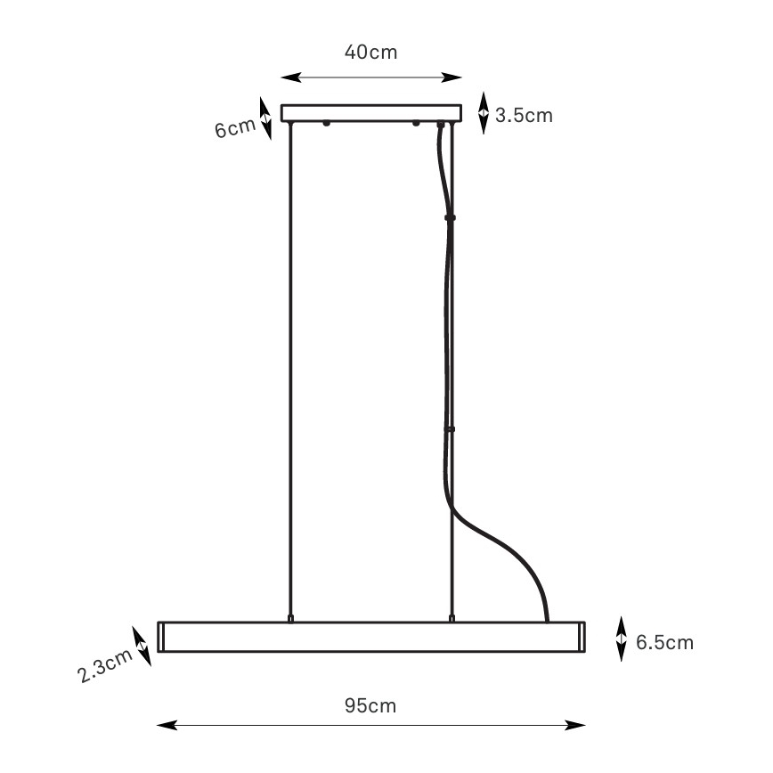 Markslöjd 108892 - PLANO dimbare LED-hanglamp met kabel LED/38W/230V wit
