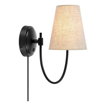 Markslöjd 108907 - Wandlamp AMAR 1xE14/40W/230V beige/zwart